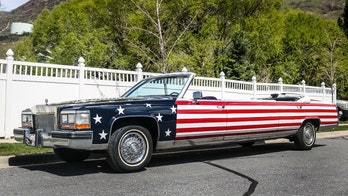 American flag-painted convertible Cadillac limousine was born for the Fourth of July ... parade