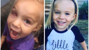 Mom spots daughter's eye cancer after noticing odd glimmer in photo