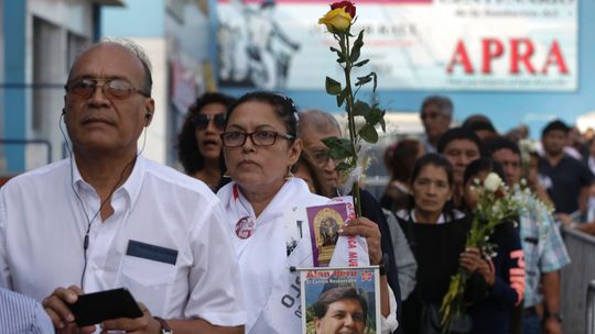 Peruvians gather for funeral of former president Alan Garcia