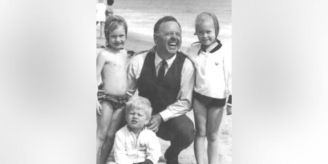 Mickey Rooney with his children at the beach. — Courtesy of Kelly Rooney