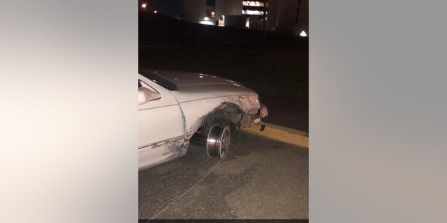 Amy Ann Dillion, 28, was allegedly driving drunk on a rim on Sunday.