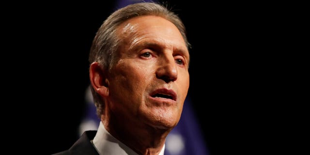 REPORT - In this photo from February 7, 2019, Howard Schultz, former CEO of Starbucks, speaks at Purdue University in West Lafayette, Indiana. A Florida woman suing Ms. Schultz after stating that she and other people on the national do not call list had automated text messages promoting her book tour. Schultz is considering an independent candidacy for the post of president and launched a tour in January for his latest book, 