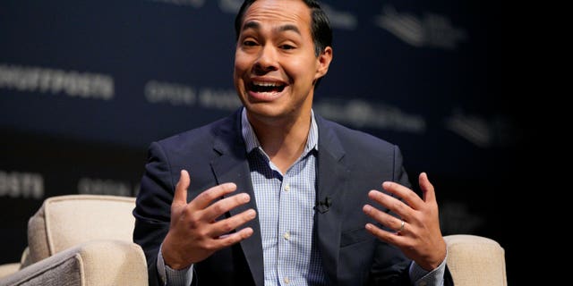 Former Housing and Urban Development Secretary and Democratic presidential candidate Julian Castro speaks at the Heartland Forum held on the campus of Buena Vista University in Storm Lake, Iowa, Saturday, March 30, 2019. (AP Photo/Nati Harnik)