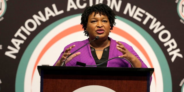 Former Georgia gubernatorial candidate Stacey Abrams speaks during the National Action Network Convention in New York City, April 3, 2019. (Associated Press)