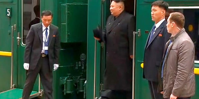 Kim Jong Un arrived in the Pacific port city of Vladivostok on Wednesday.