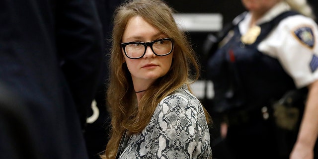 Anna Sorokin sits at the defense table during her trial at the New York Supreme Court in New York, Monday, April 22, 2019. Sorokin, who claimed she was a German heiress, is on trial for grand theft and theft of services.