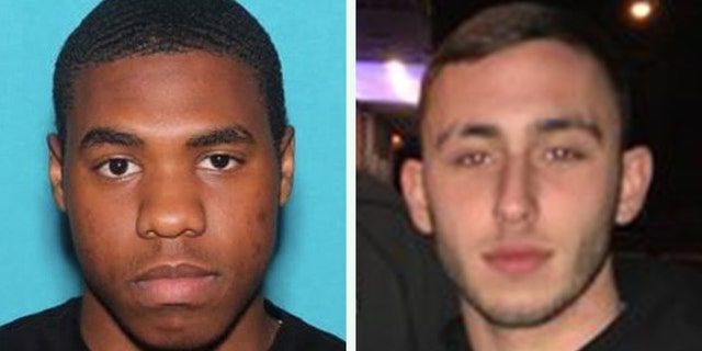 Tyquan “Fats” Atkinson, 19, (left) was arrested in Chester, Penn., after Philadelphia Police said he had been on the run for several days for the murder of 20-year-old Nicholas Flacco (right) on Saturday.
