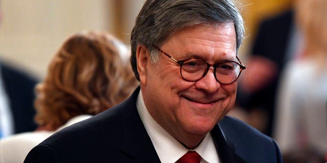 Attorney General William Barr attends the 2019 Prison Reform Summit and First Step Act Celebration in the East Room of the White House in Washington, Monday, April 1, 2019. (AP Photo/Susan Walsh)
