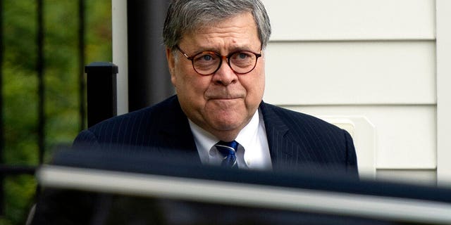 Attorney General William Barr leaves his home in McLean, Va., on Wednesday morning, April 17, 2019. (AP Photo/Sait Serkan Gurbuz)