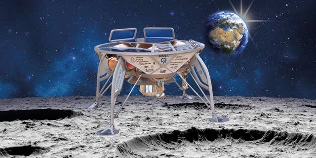 An artist's impression of the Beresheet spacecraft on the lunar surface. (SpaceIL)