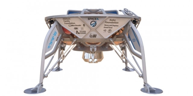A rendering of Beresheet conducting its scientific mission to measure the Moon's magnetic field. (SpaceIL)