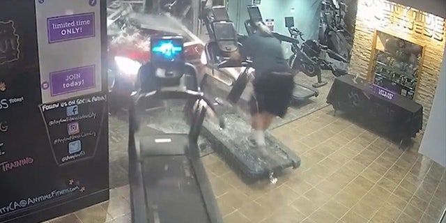 Samuel Kiwasz was nearly killed after an SUV slammed through a window at a gym as he was on the treadmill.