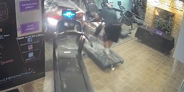 Samuel Kiwasz was nearly killed after an SUV slammed through a window at a gym as he was on the treadmill.