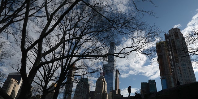 Central Park in front of residential towers under construction along 59th Street on April 4, 2018 in New York City. (Photo by Gary Hershorn/Getty Images)