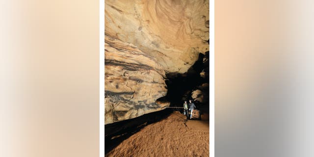 The Manitou Cave, with Cherokee syllabary visible on the ceiling