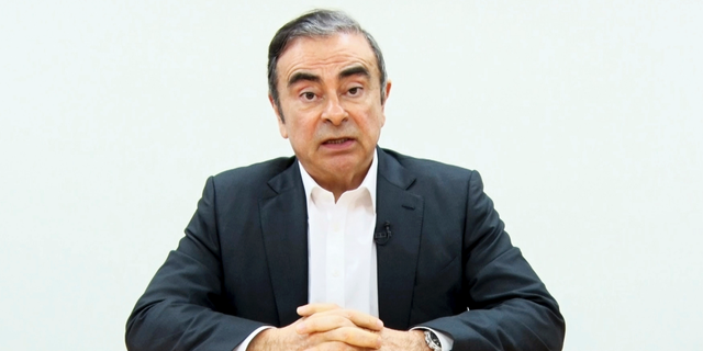 In this image made from video released by Carlos Ghosn via his lawyer Tuesday, April 9, 2019, former Nissan chairman Ghosn speaks on camera in Tokyo. Ghosn, who was arrested in Japan on financial misconduct charges, gets his say in a video shown by his legal team. (Carlos Ghosn via AP)
