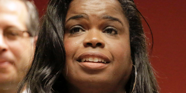 FILE - In this Dec. 2, 2015, file photo, Kim Foxx, then a candidate for Cook County state's attorney, speaks at a news conference in Chicago. (AP Photo/M. Spencer Green, File)