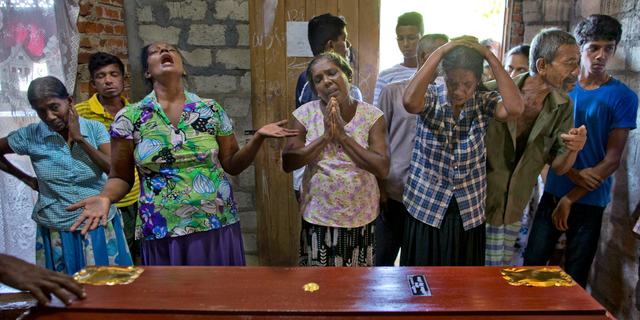 Sri Lankan authorities blame seven suicide bombers of a domestic militant group for coordinated Easter bombings that ripped through Sri Lankan churches and luxury hotels which killed and injured hundreds of people. It was Sri Lanka's deadliest violence since a devastating civil war in the South Asian island nation ended a decade ago. (AP Photo/Gemunu Amarasinghe)