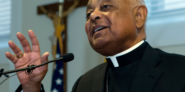 Archbishop designated by Pope Francis to the Archdiocese of Washington, Archbishop Wilton D. Gregory, speaks during a news conference at Washington Archdiocesan Pastoral Center in Hyattsville, Md., Thursday, April 4, 2019. Archbishop-designate Gregory will succeed Cardinal Donald Wuerl. (AP Photo/Jose Luis Magana)