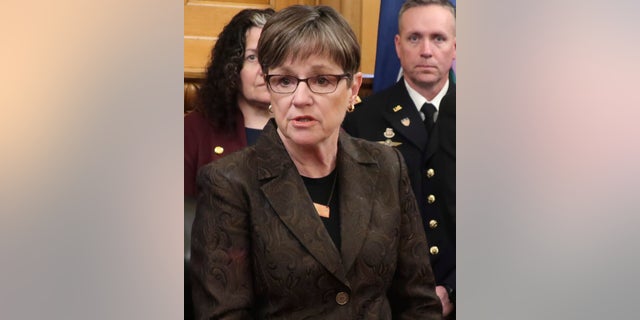 Kansas Gov. Laura Kelly, a Democrat, vetoed a bill related to abortion, setting up a showdown with state Republicans. (AP Photo/John Hanna, File)