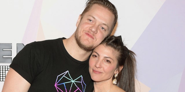 Imagine Dragons frontman Dan Reynolds (L) and his wife and singer Aja Volkman.