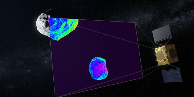 Hera uses infrared to scan impact crater. (Credit: ESA)