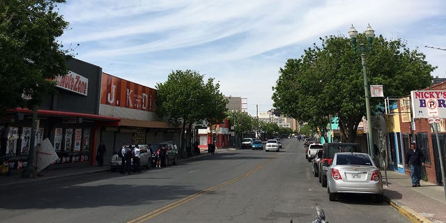 A street in El Paso, near the Mexico border.