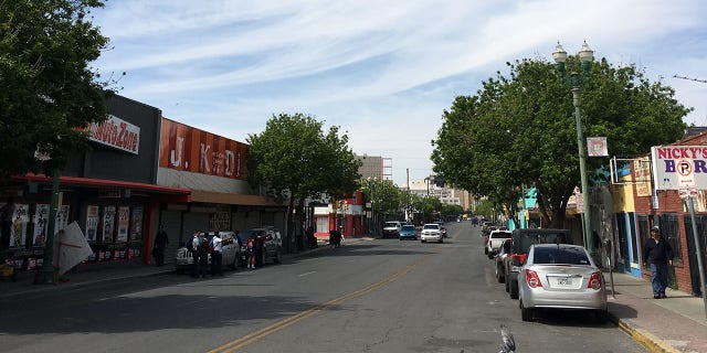 A street in El Paso, near the Mexico border.