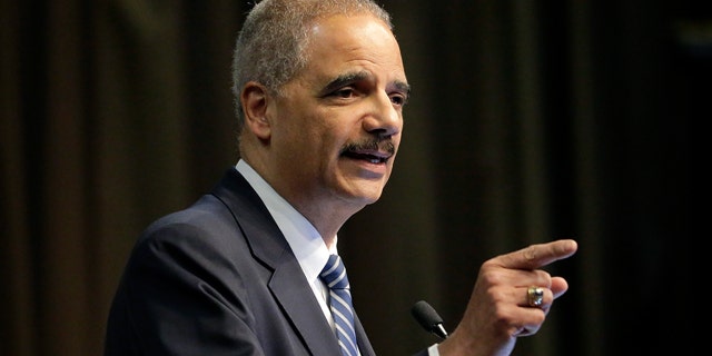 Former U.S. Attorney General Eric Holder, Jr. speaks during the National Action Network Convention in New York Wednesday, April 3, 2019.