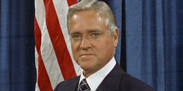This April 20, 1971 file photo shows Senator Ernest F. Hollings (D-S.C.) in Washington, D.C. Hollings, a moderate six-term Democrat who made an unsuccessful bid for the presidency in 1984, has died. He was 97. Family spokesman Andy Brack says Hollings died early Saturday, April 6, 2019.