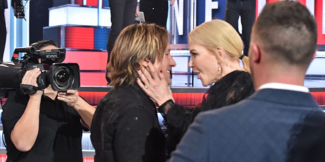 Keith Urban and Nicole Kidman during the 54th Academy Of Country Music Awards at MGM Grand Garden Arena on April 07, 2019 in Las Vegas, Nevada.