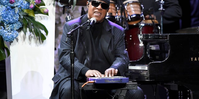 Stevie Wonder performs onstage during Nipsey Hussle's Celebration of Life at STAPLES Center on April 11, 2019 in Los Angeles, California.