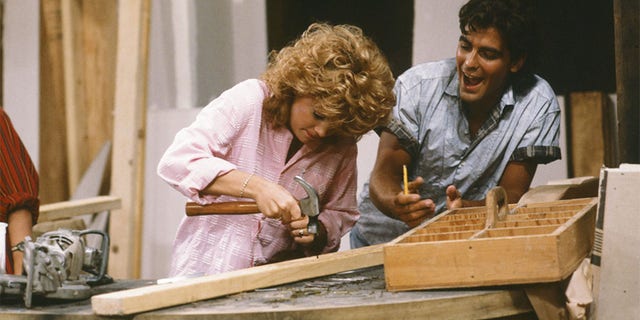 Lisa Whelchel as Blair Warner, George Clooney as George Burnett.