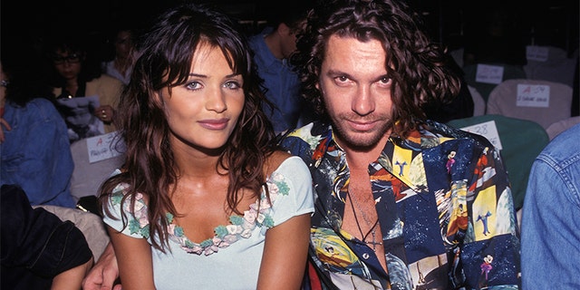 Helena Christensen and INXS singer Michael Hutchence in Paris, circa 1992.