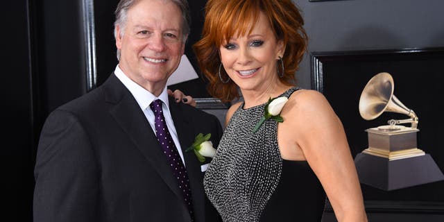 Reba McEntire and Anthony 'Skeeter' Lasuzzo attend the 60th Grammy Awards on January 28, 2018, in New York.