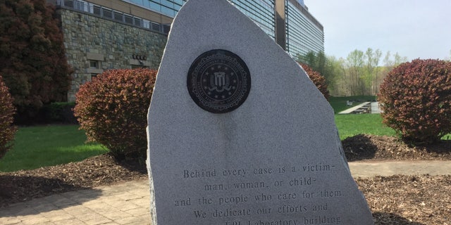 A memorial stone outside of the FBI Laboratory division building at Marine Corps Base Quantico, VA. (Fox News/Alex Diaz) 