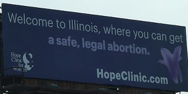 The Hope Clinic for Women put up a billboard advertising abortions on the Missouri-Illinois state border.