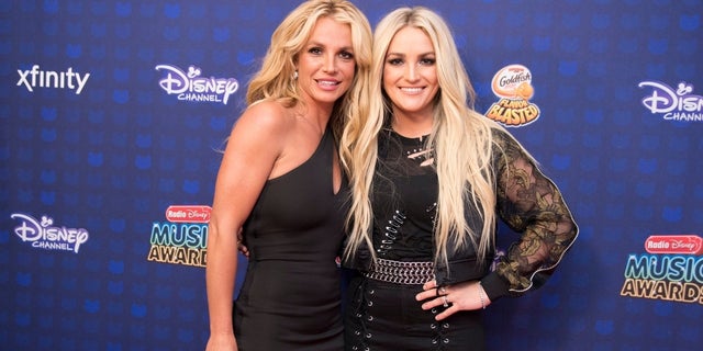 Jamie Lynn Spears (right) came out in a show of support for her sister pop star Britney Spears who checked into a wellness facility. 