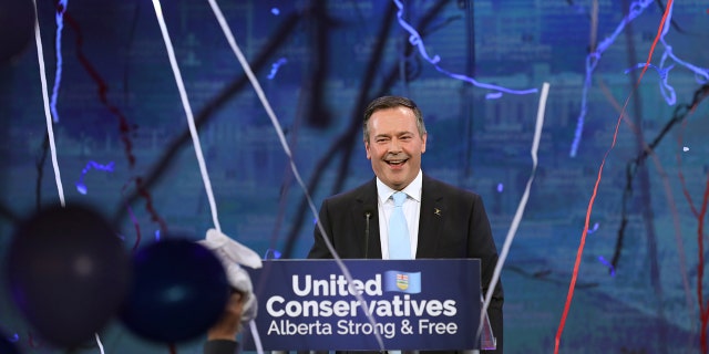 United Conservative Party (UCP) leader Jason Kenney reacts at his provincial election night headquarters in Calgary, Alberta, Canada April 16, 2019.