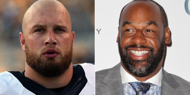 Eagles’ offensive tackle Lane Johnson, left, fired back at Donovan McNabb over the former quarterback's comments about Carson Wentz.