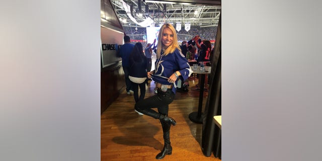 The author at a Tampa Bay LIghtning hockey game four days after her preventative double mastectomy at age 30 on May 1, 2018.