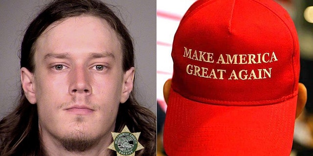 Officers arrested Leor Bergland, 30, of San Francisco, Wednesday after he allegedly slashed a man with a sword after the victim allegedly knocked his “Make America Great Again” hat from his head, police said.