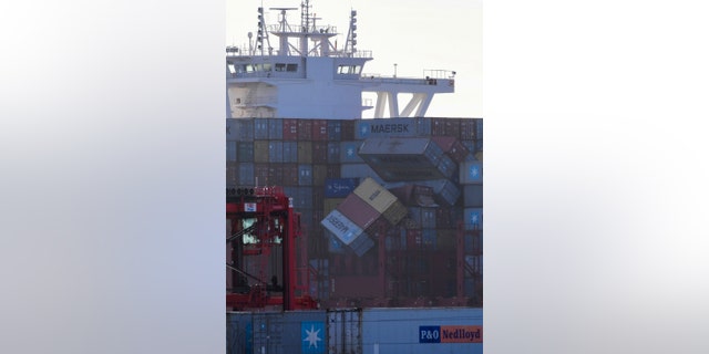The container carrier MSC Zoe lies in the harbour of Bremerhaven, northern Germany, on January 3, 2019.