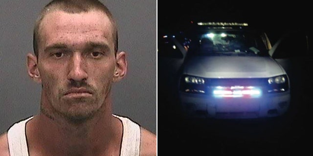 Matthew Joseph Erris, 26, allegedly tried pull over an undercover detective using the red and blue lights on his SUV.