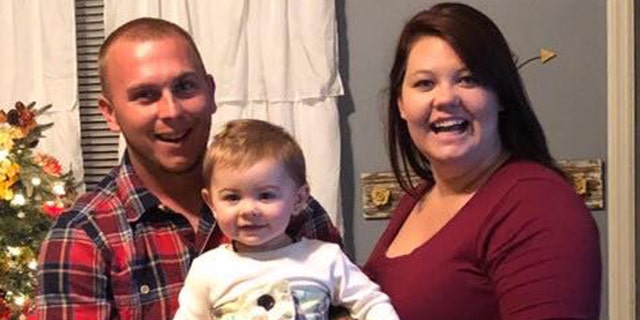 Chris Miracle, 26, and his fiance Ashley Harris, 26, and daughter Emmarie Miracle, 2.