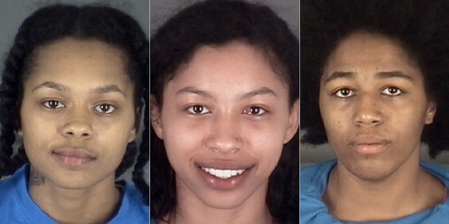 Oasis Mcleod, left, Jeniyah Mcleod, center, and Cecilia Young were arrested Wednesday after leading police on a wild chase in Florida.