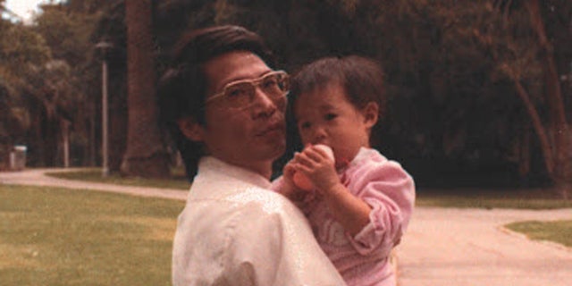 Pastor David Lin and his daughter, Alice, in 1984. His family worries that his health is declining and hope to bring him home soon.