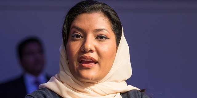 H.R.H. Princess Reema Bint Bandar Al-Saud, Vice-President for Development and Planning, Saudi Arabian General Sports Authority, Saudi Arabia during the Session "Building Saudi Arabia's Future Economy " at the Annual Meeting 2018 of the World Economic Forum in Davos, January 25, 2018. (World Economic Forum / Boris Baldinger)