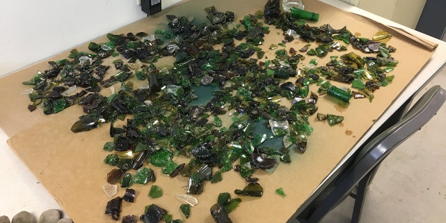 The glass was picked up by park staff and volunteers who combed the beach trying to retrieve as much of the shards as possible to prevent visitors from getting hurt.