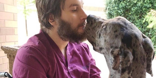 Texas Animal Control officers recently reunited the beloved companion with former US Coast Guard veteran Tim Overgaard, 22, (pictured) and his fiancée Amber Blanchard, 21.